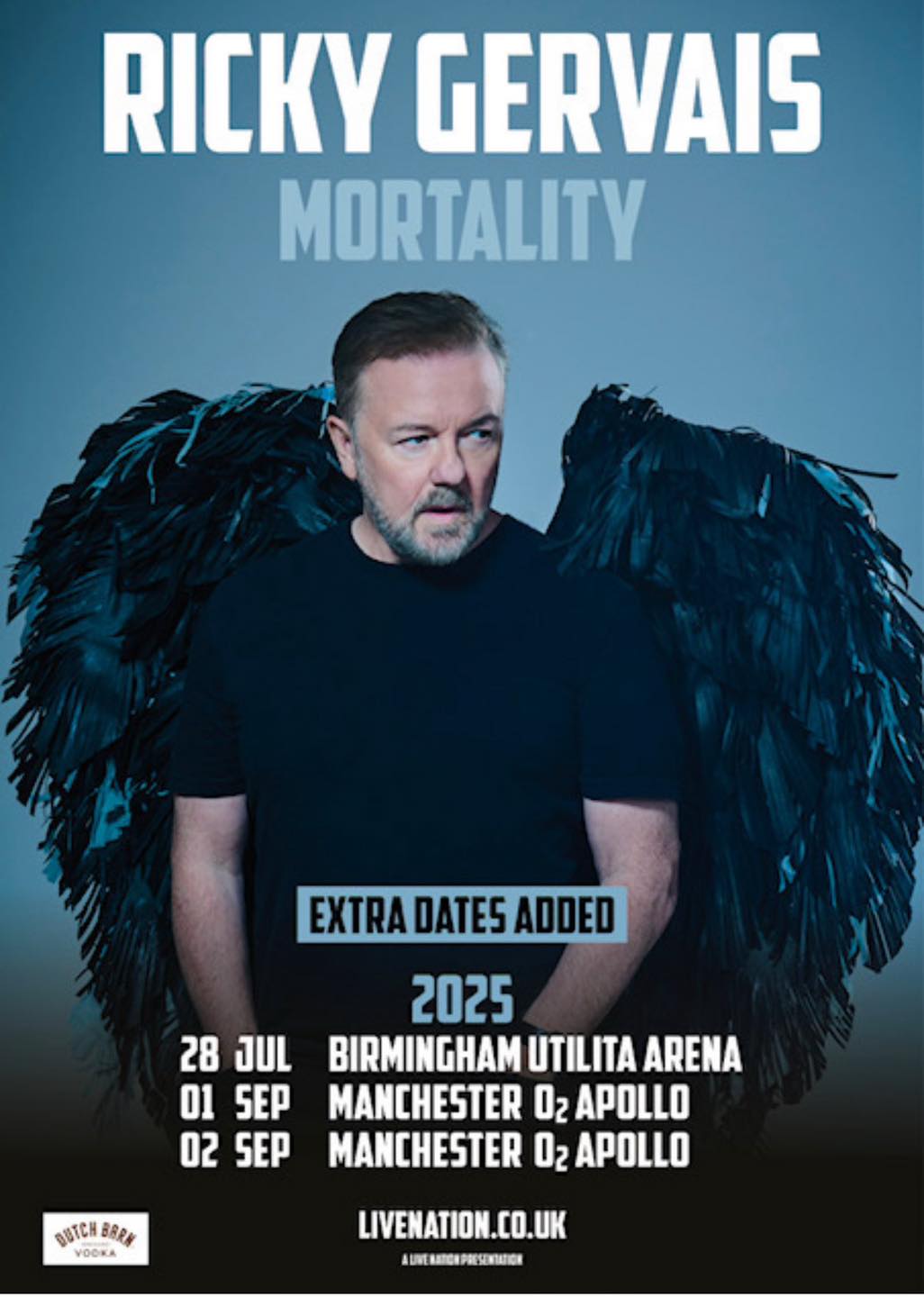 Ricky Gervais Mortality Tour Poster